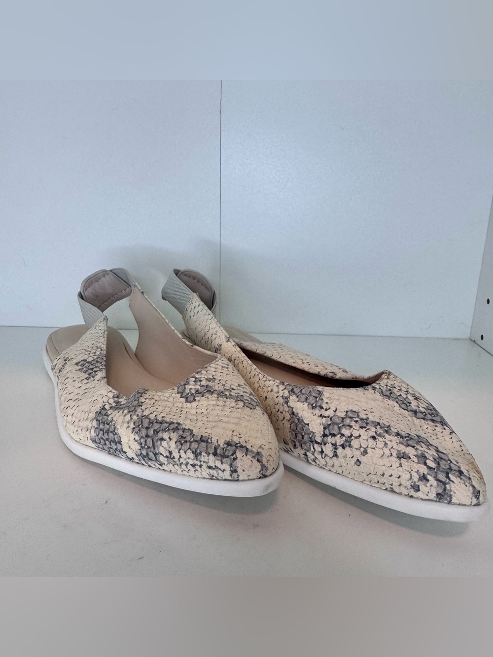 Cole Haan ZERØGRAND Snake Print Leather Slingback Flats Women’s 7.5